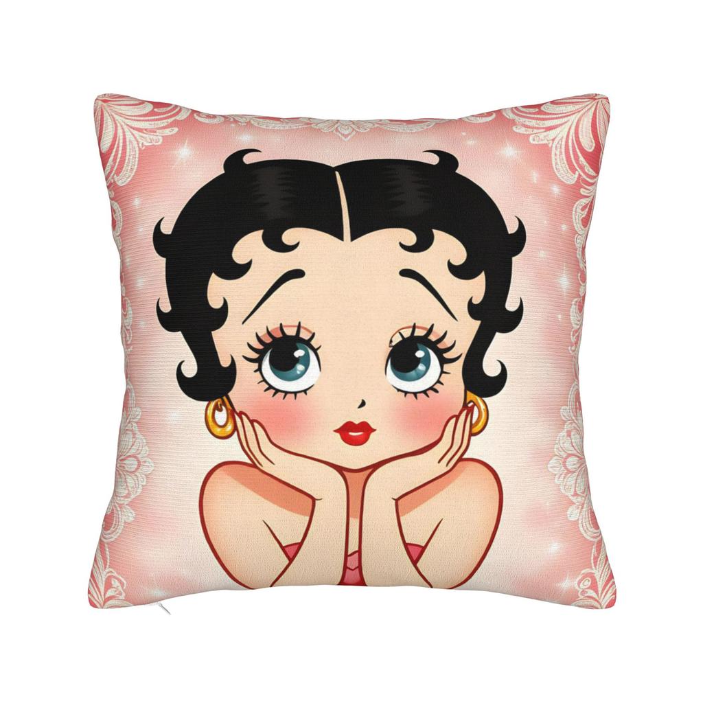 Anime B-Betty Boops Pillowcase Soft Polyester Cushion Cover Decorations Throw Pillow Case Cover Home Square 45X45Cm