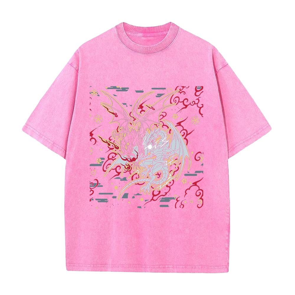 Harajuku Anime YuGiOh Tshirt Summer Short Sleeve Cotton Tee Shirt Gothic Yk Vintage Washed Oversized Tops Mens Clothing