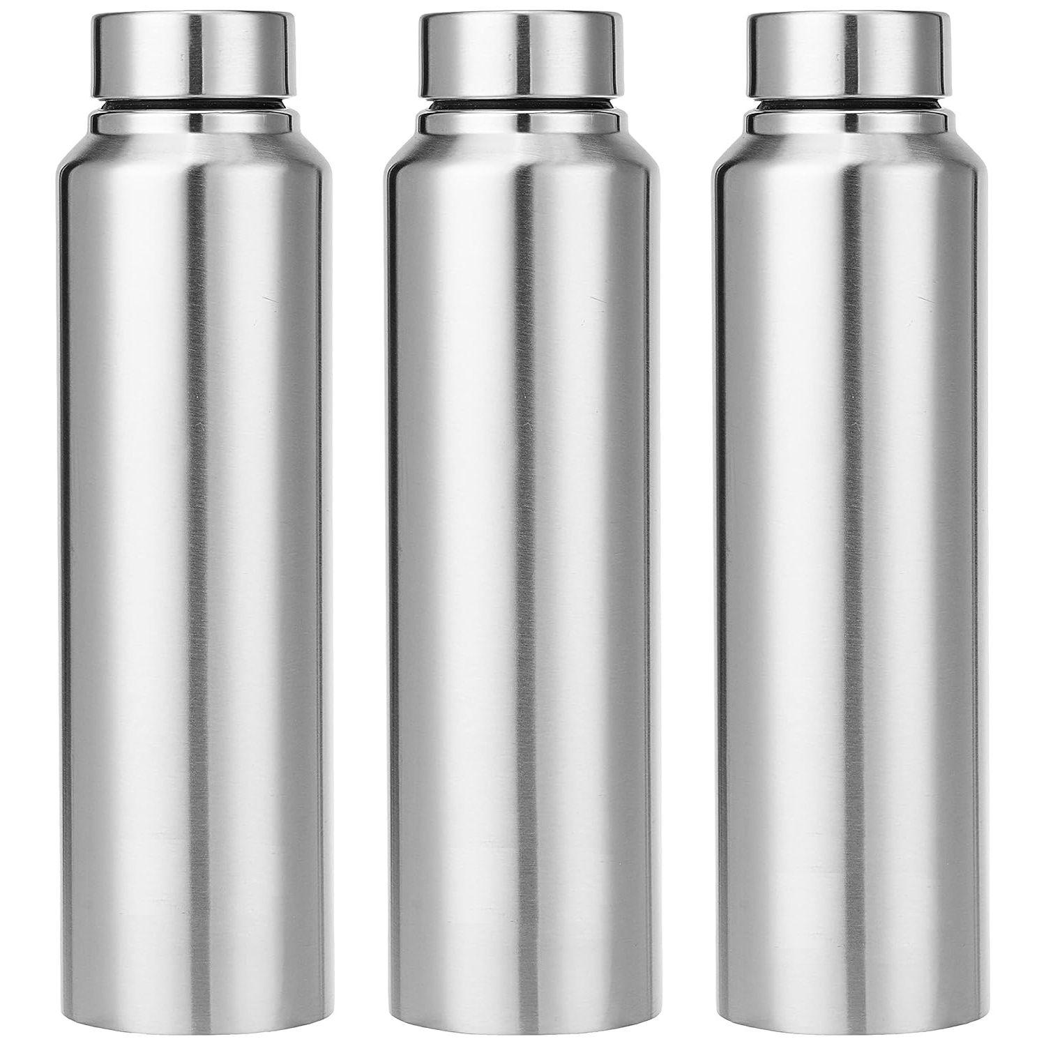 

Stainless Steel Water Bottle, Set of 3, 1 L Each (Blitz)
