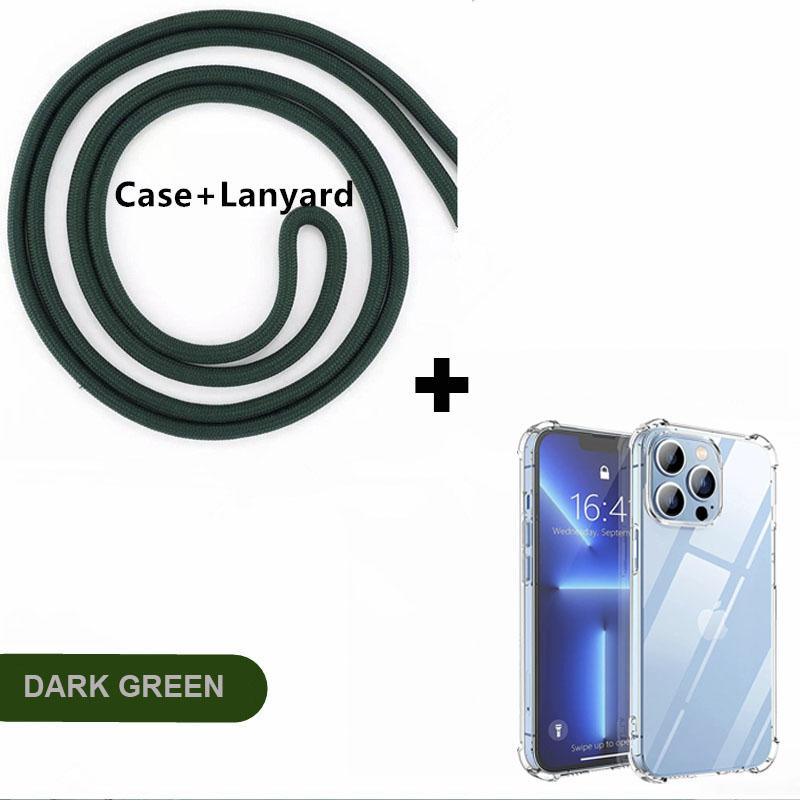 

Crossbody Necklace Cord Lanyards Transparent Soft Phone Case For iPhone 17 16 15 12 14 Plus X XR 11 Pro Max 13 MiNi 13 Pro SE 3 iPhone17