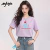 MJ STYLE Women's Pure Cotton Round Neck Short Sleeve T-shirt