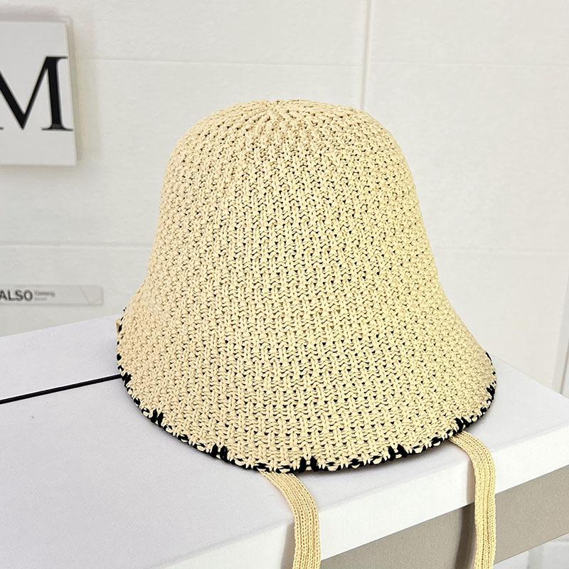 Hollow Thin Bucket Hat Women's Spring Summer Sunscreen Sunshade Basin Hat Fashion Show Small Face Breathable Bucket Hat