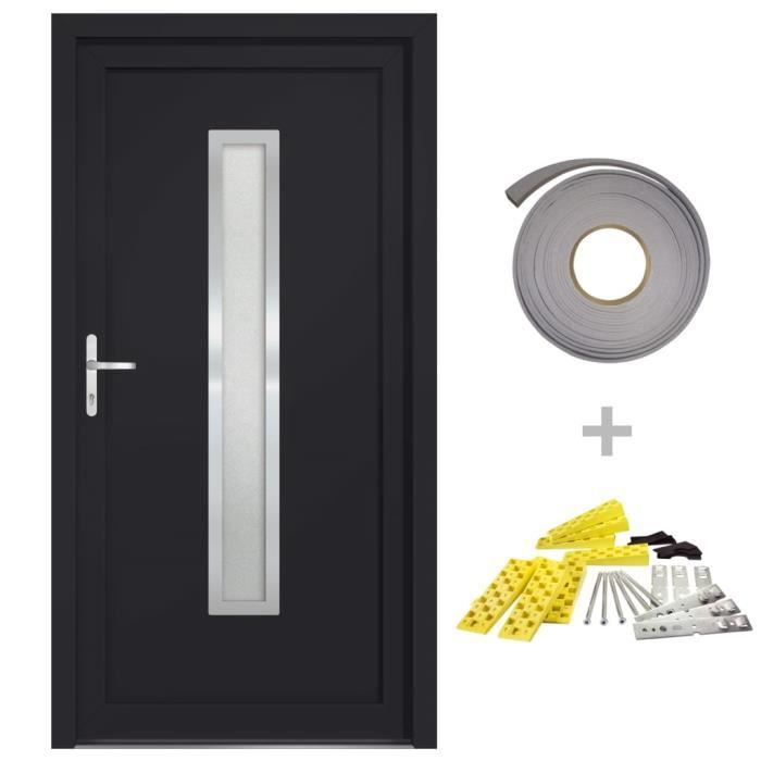 VidaXL Porte d'entrée anthracite 108x200 cm PVC 3187901