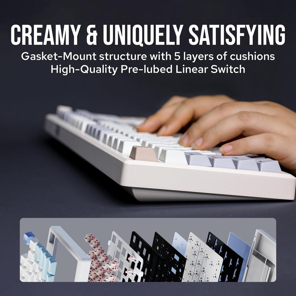 [EPOMAKER] Galaxy100 Wireless Keyboard White – Keyboard
