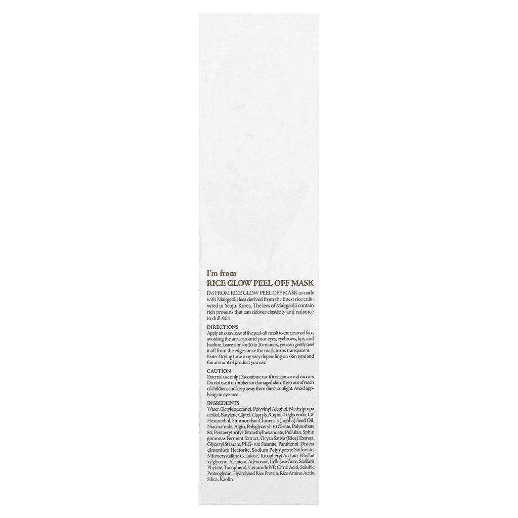 I'M FROM Rice Glow Peel-Off Beauty Mask, 70G(2.46Oz)