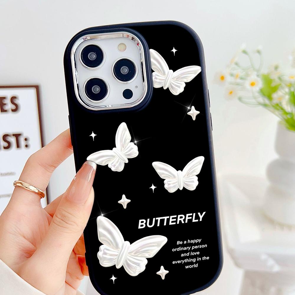 LZ4 Butterfly art design Soft Phone Case for Samsung S24 Ultra S23 Plus S21 FE A16 A54 A52 A06 Infinix Hot 40 30i Lens Protection Shockproof Cover
