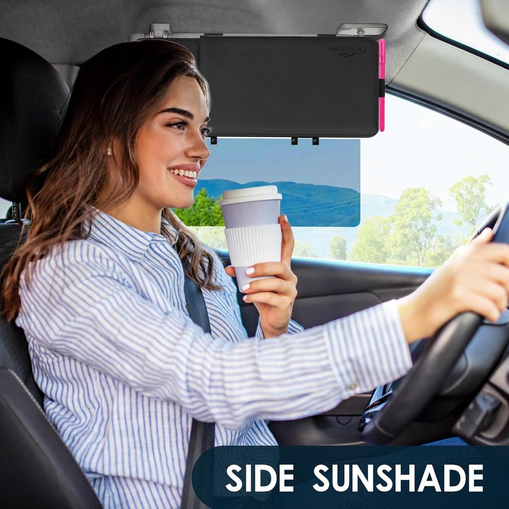 Polarized Sun Visor For Car With Registration And Urance Holder, Upgrade Sun Visor Extender With Registration Holder, Car Visor Extender Sun Blocker