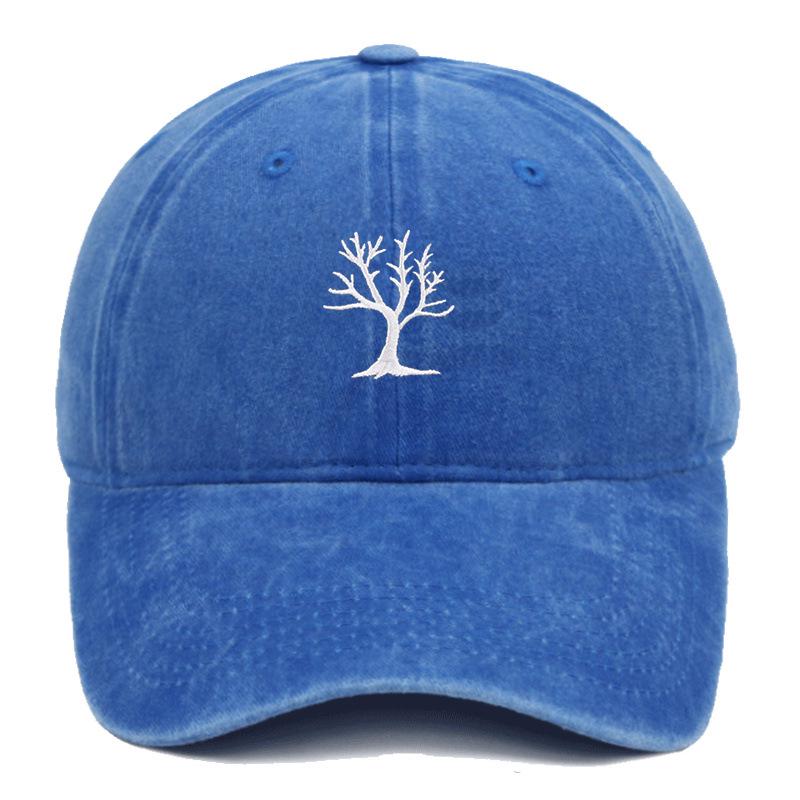 Unisex Cute Tree Embroidery Washed Baseball Cap - New Outdoor Casual Style