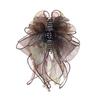Gifts Retro Organza Flower Hair Clip Luxurious Ribbon Mesh Hair Clip Rhinestones Back of Head Hair Accessory