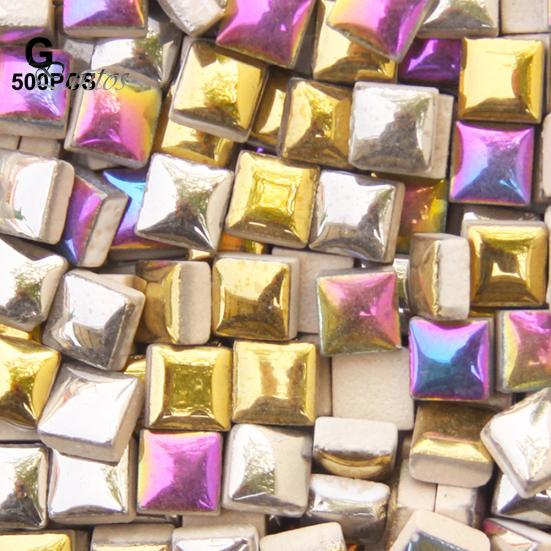 

500 шт. 1x1 см керамическая разноцветная квадратная стеклянная мозаика для рукоделия, товары для рукоделия G