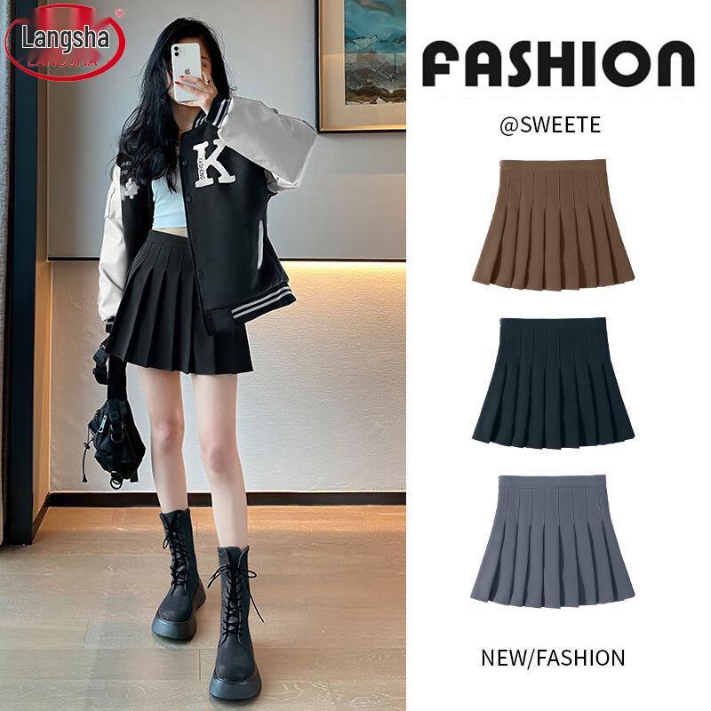 

Women s High-Waisted Pleated A-line Skirt M