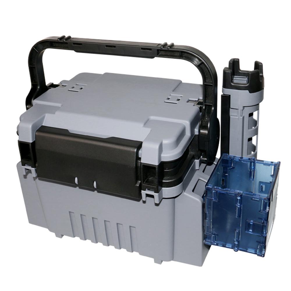 Fishing Box Travel Fishing Case Box with Bottle Holder and Rod Stands Tubes