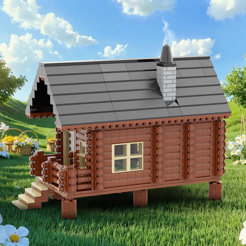 MOC Wood Cabin Building Blocks Medieval Wood Cabin Architecture Street View Bricks Model Assembly Toys Kids DIY Birthday Gifts