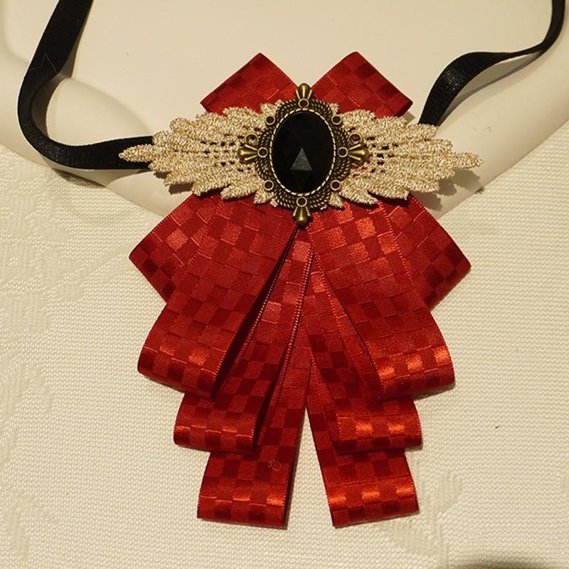 Solid Color Butterfly Tie With Rhinestone Decor And Polyester Fabric For Formal Events And Weddings