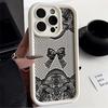 Design Sense Black Lace Phone Cover Case for iPhone 17 Pro Max 12 Pro 15 Plus 16 Air 13 17e 11 14