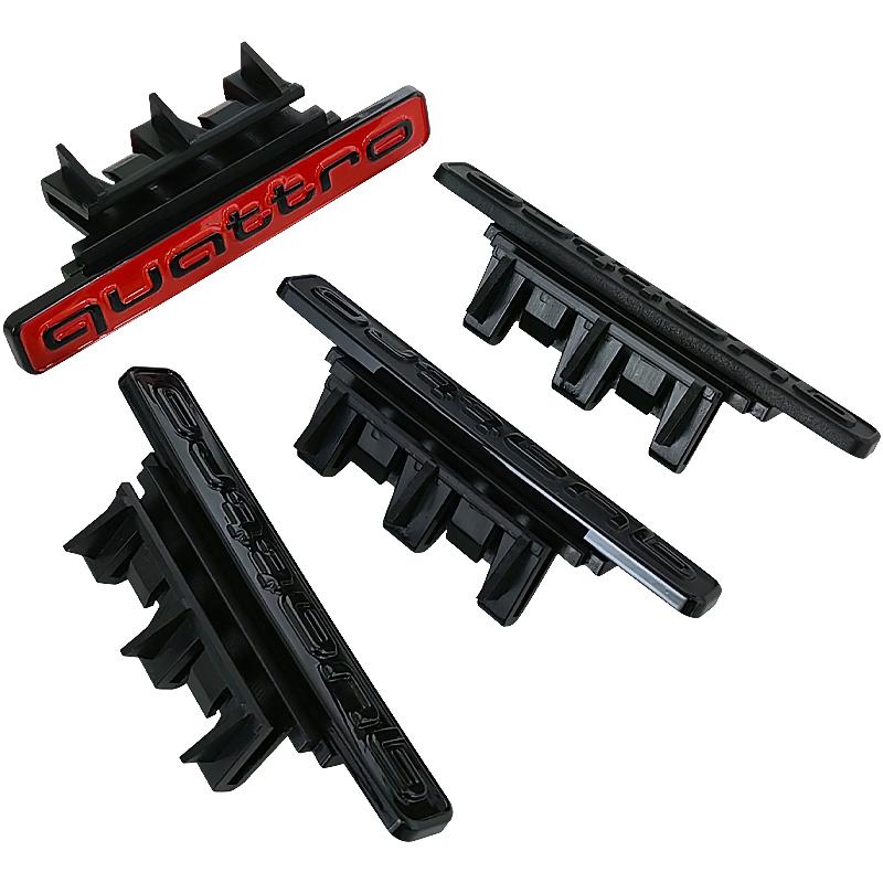 3d ABS Chrome Black Logo Quattro Emblem Car Front Grill Badge For 9s Q5 Accessoriess9