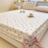 1pc Rose Print Fitted bed sheet with Elastic Band Comfortable and Breathable Single/Queen drap de lit Soft for protector colchon