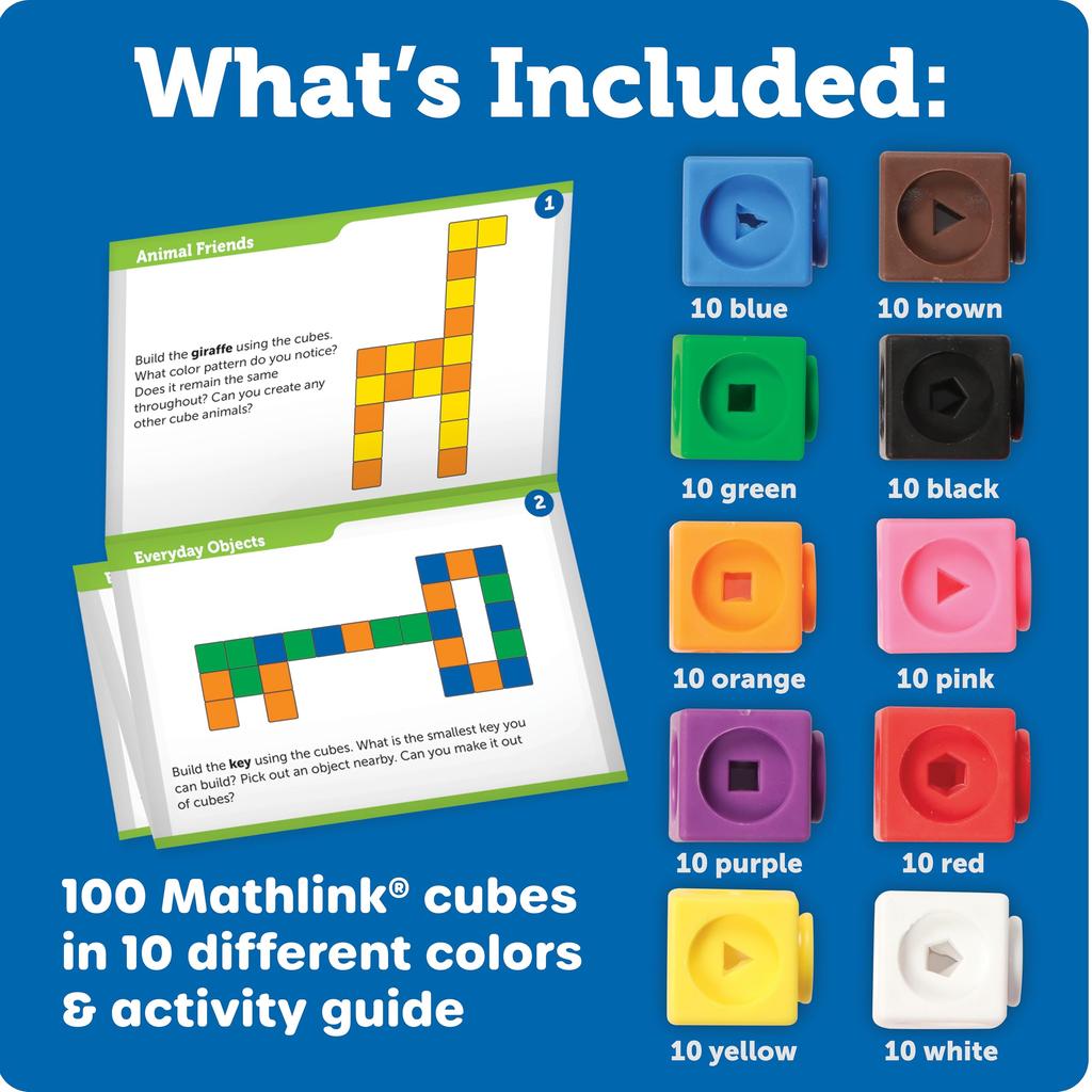 MathLink Series Math Puzzle Cube Blocks, 100 Pieces, LER9294, Authentic