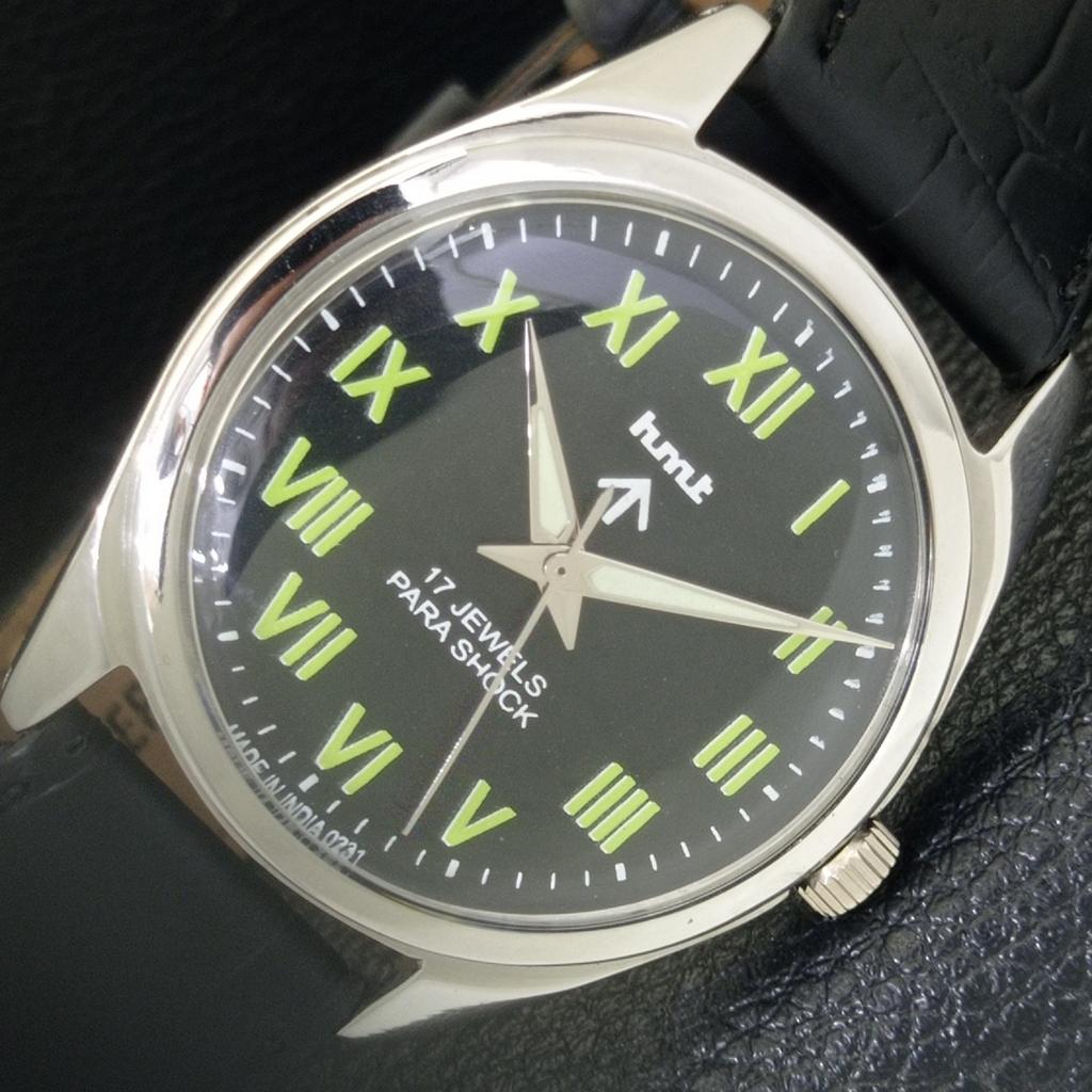 

VINTAGE HMT HAND-WINDING INDIAN MENS BLACK COLOR DIAL WATCH a700312-5 R202-a700312