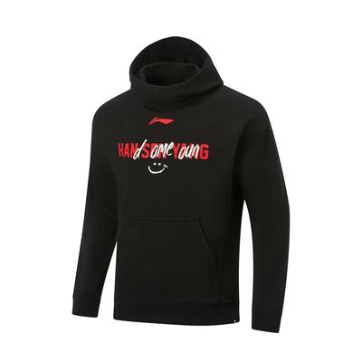 Li Ning Professional Basketball Series Fleece Warm Modisch Vielseitig Buchstaben-Hoodie Weich Atmungsaktiv Lockeres Sweatshirt Herren Sweatshirt AWDVP79-1