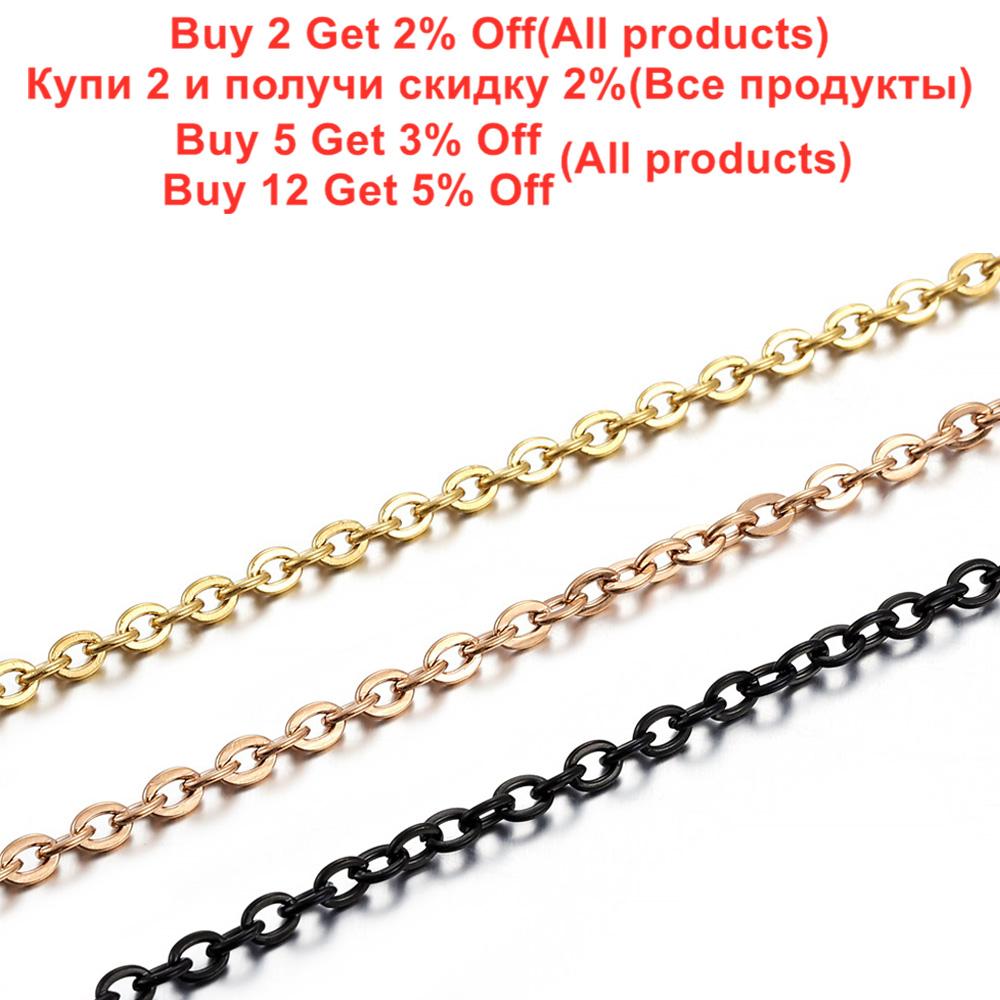 2-5m/Lot 1.2-3.0mm Stainless Steel Necklace Chains Gold Color Bulk Chain for DIY Jewelry Finding Making Accessories Supplies