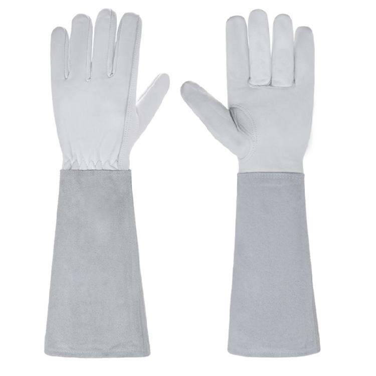 Flexible Grip Gardening Gloves Abrasion Resistant Leather Long Cuffs For Precise Handling And Protection