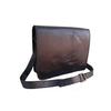 Handmade Black Leather Crossbody Bag: Laptop Messenger Satchel