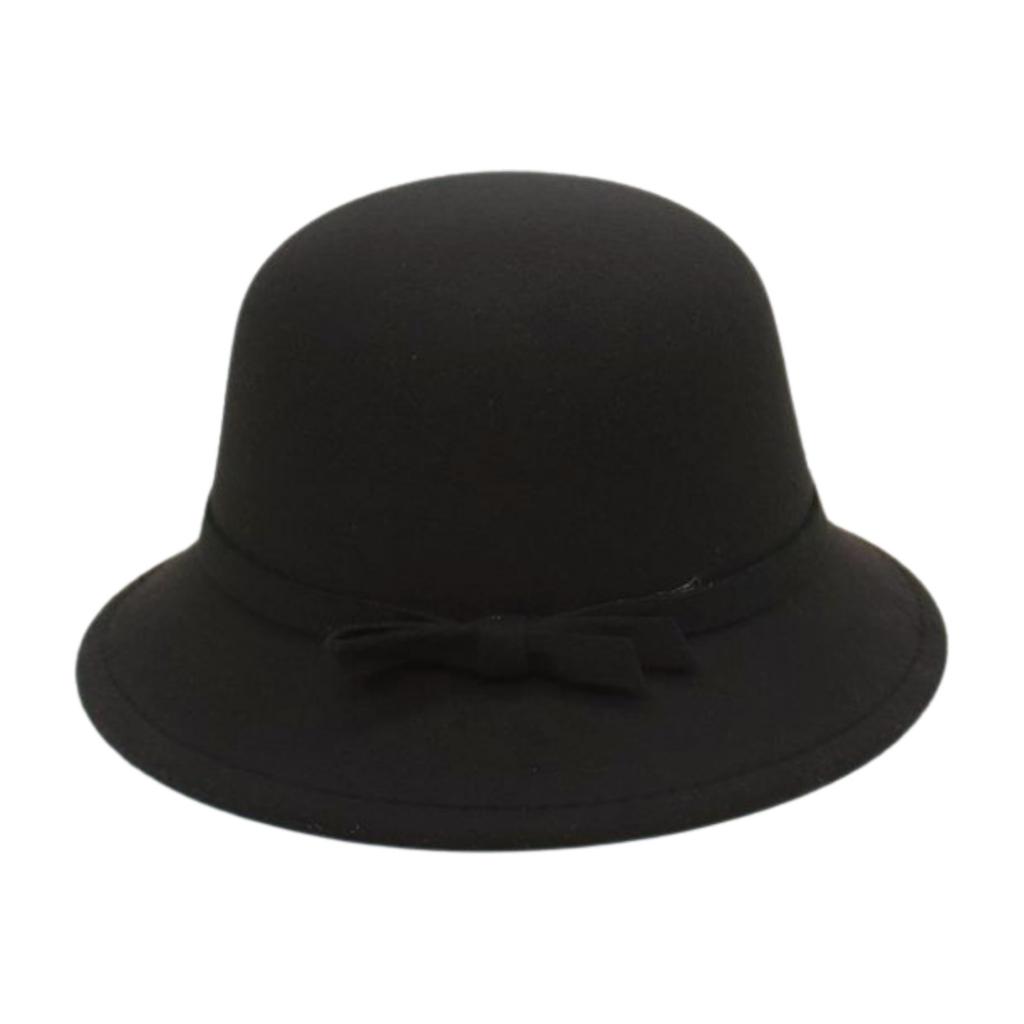 British Style Versatile Solid Color Felt Hat Elegant High Sense Dome Hat Retro Flower Pot Hat