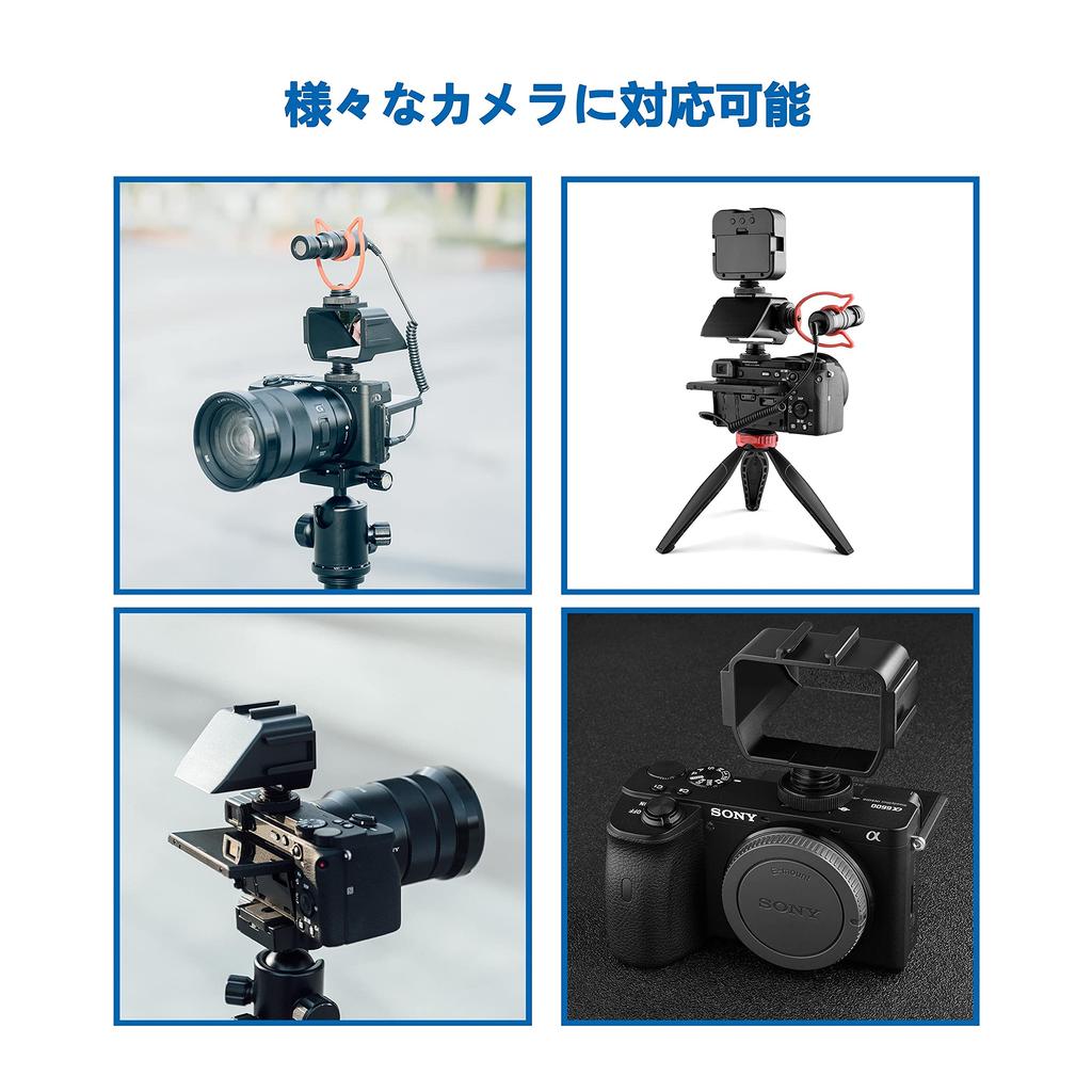 Selfie Mirror for External Selfie Selfie HD Lens Adjustable Cold Shoe Connector and Microphone Compatible with and Nikon Cameras Camera, Device,