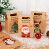 24pcs Thickened Kraft Paper Boxes With Tag Cookies Packging Bags Christmas Candy Gift Box  Bakery
