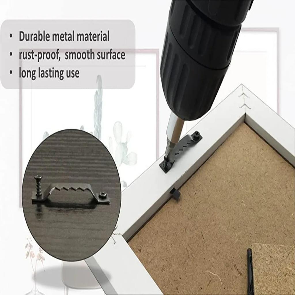 Sågtand Bildramshängare Hängande Fotovägg Oljemålning Spegel Sågtandskrokar med Skruvar