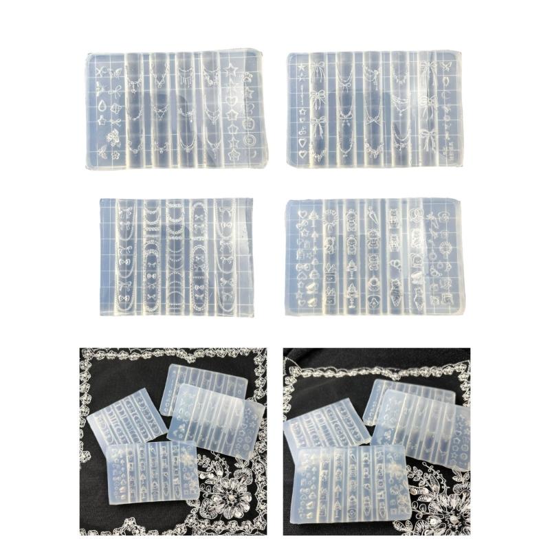 Nails Art Silicone Mold Dessert Bear Theme Manicure Training Tool Professional Manicure Supplies for Various Occasion