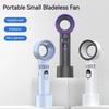 Portable Mini Hand Held Bladeless Fan 5-Speed USB Rechargeable Cooler Fan Digital Display Bladeless Fan for Bedroom Home Office