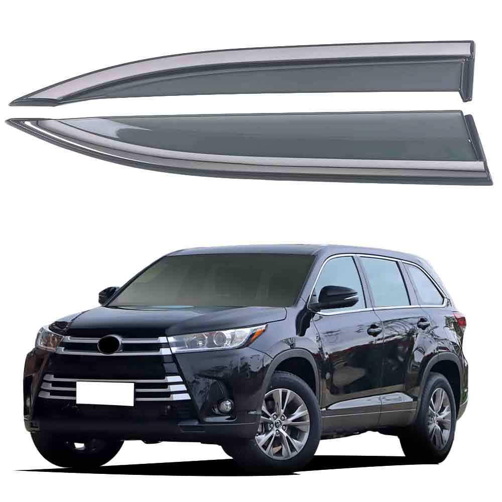 Toyota Highlander 15-21 Car Window Visors with Bright Trim