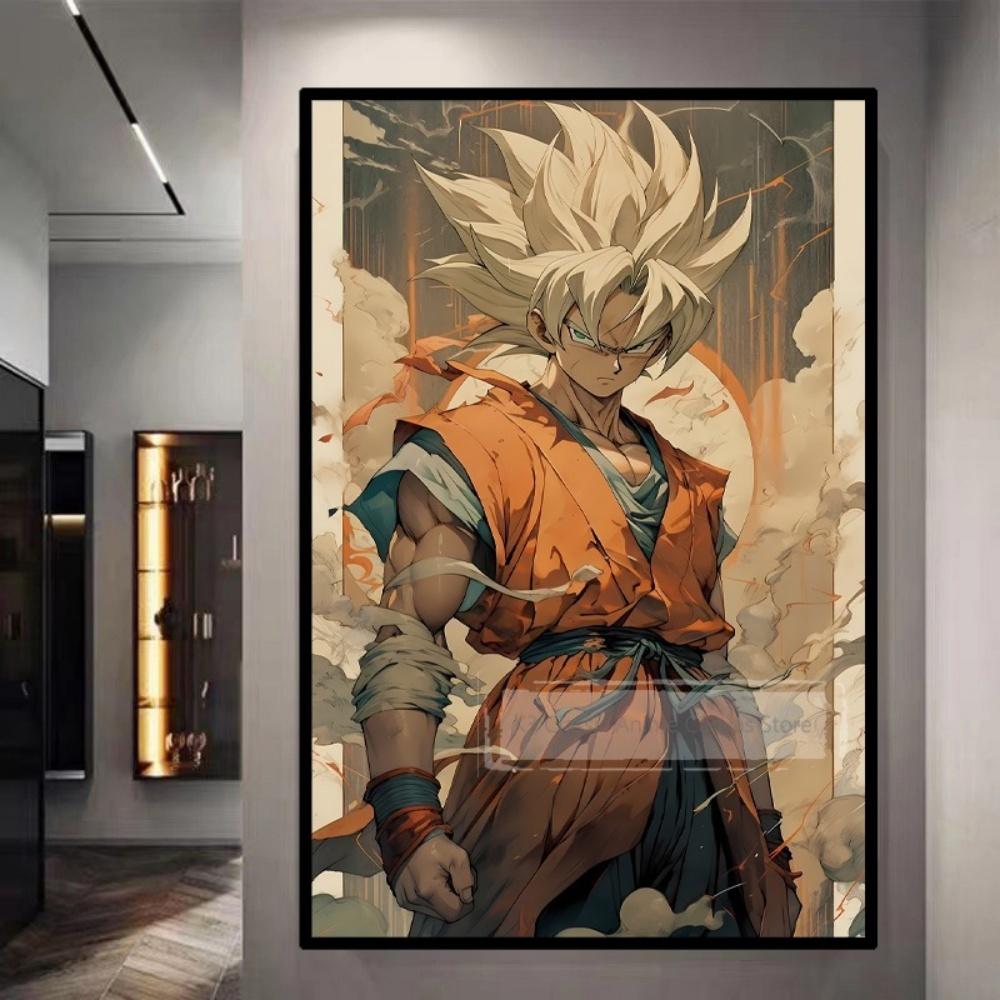 Dragon Ball Starry Night Tapestry Sun Wukong Super Saiyan Anime Hanging with Gokus Kamehameha Ideal for Otaku Bedroom Decor