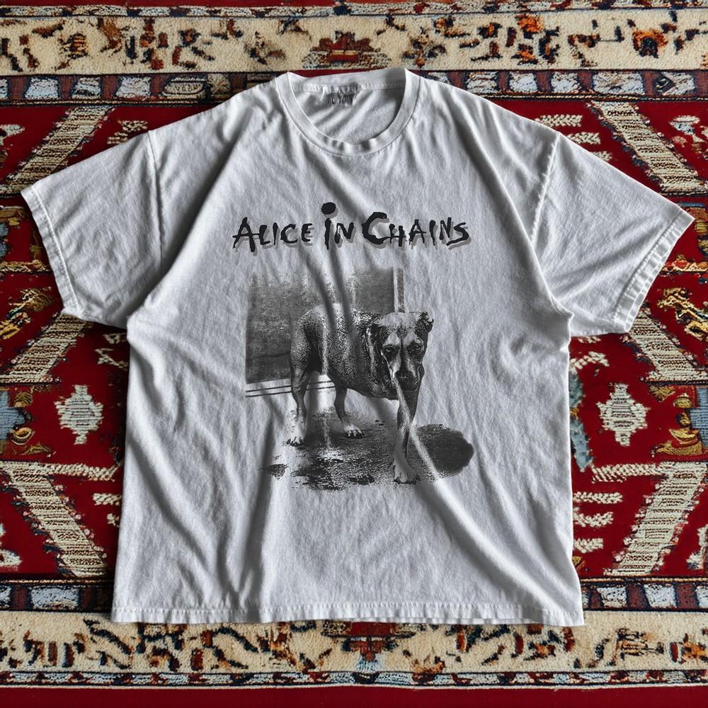 Alice In Chains Tripod Dog White Cotton Tshirt Unisex T-Shirt S