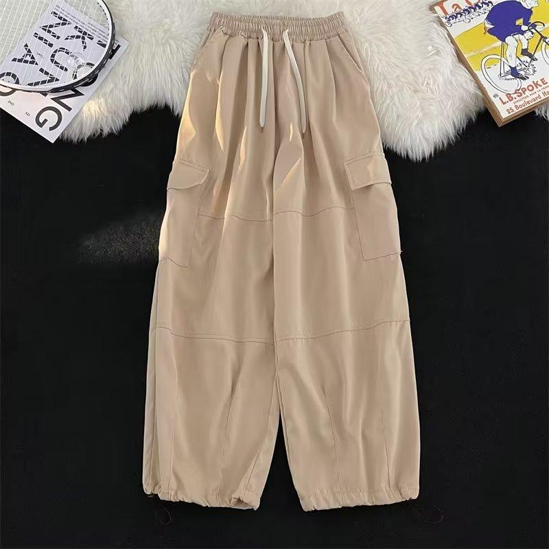 Solid Color Casual Pants Men's Spring and Autumn Trendy Brand Multi-pocket Wide-leg Overalls Men