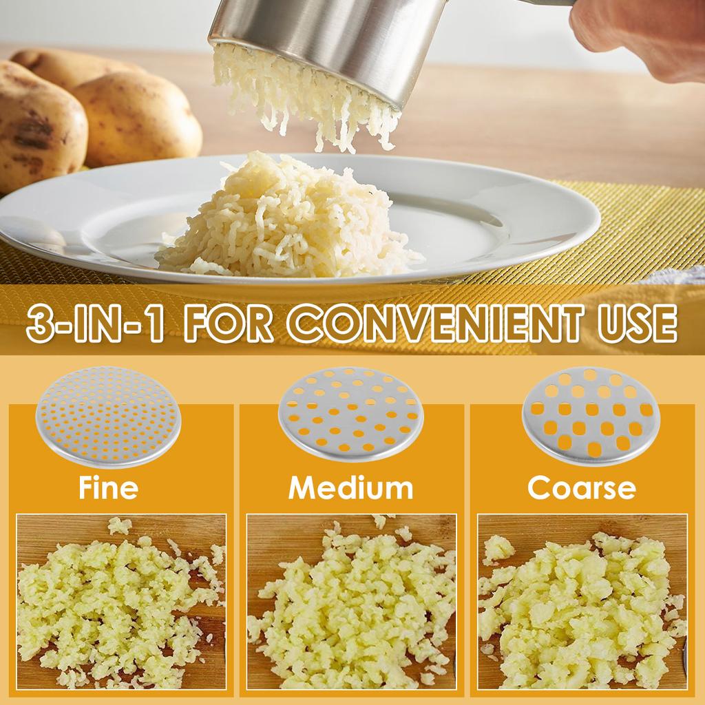 Stainless Steel Manual Potato Masher Labor Saving Potato Ricer House Kitchen Tool for Vegetable Yams Fruit Juicer Lemon Squeezer