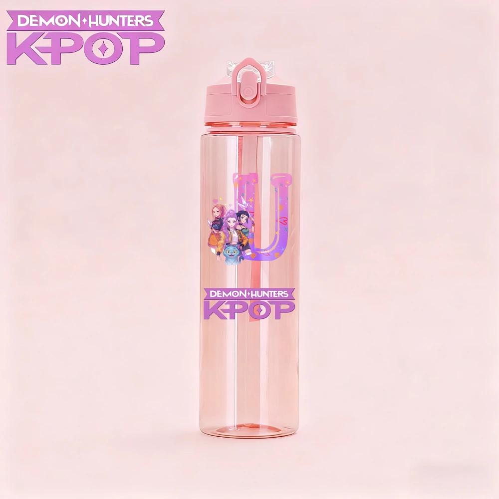 800ML Najnowsza KPop Łowcy Demonów Bidon dla Dzieci Uroczy Kreskówkowy Przenośny Plastikowy Kubek Sportowy zaprojektowany dla Dziewczynek Dzieci Prezent z Datą Urodzenia