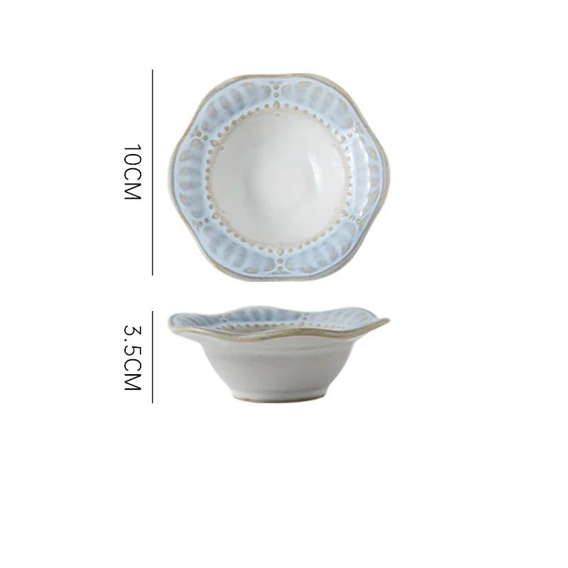 

Обеденная тарелка во французском стиле с рельефом, креативное кружево, высококачественные керамические тарелки, изысканные блюда, рыбная тарелка, изысканная домашняя посуда