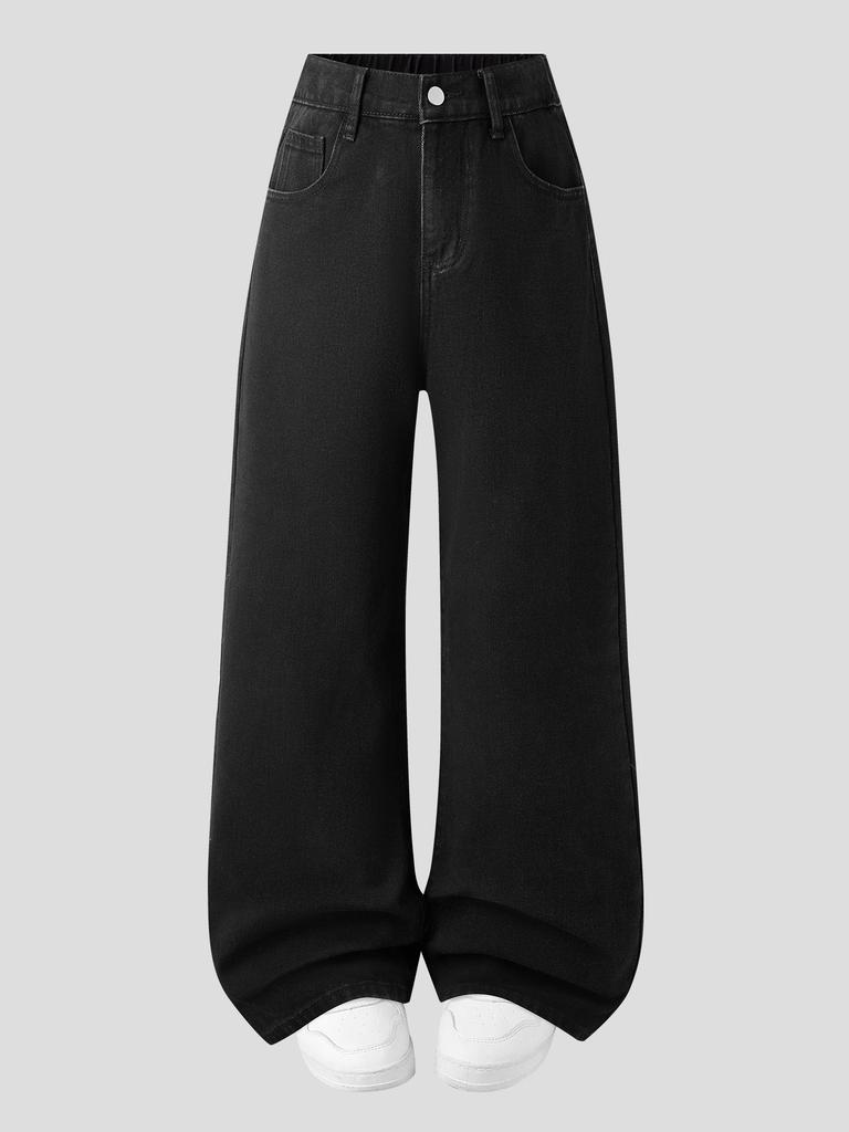 High Waist Bowknot Embroidered Jeans - Women's Sweet & Spicy Style, Straight Leg, Loose & Casual.