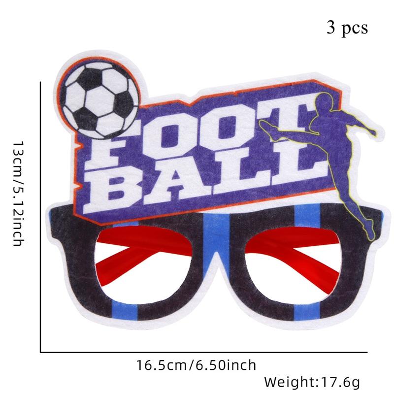 Cartoon Football Themed Party Non-woven Plastic Glasses Children Birthday Party Decorations Football Fan Photograph Props