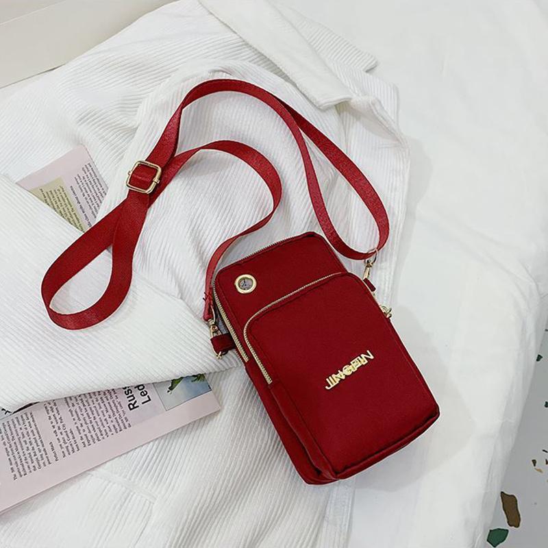 

Повседневные оксфордские сумки на плечо для женщин, водонепроницаемый кошелек для телефона, нейлоновая мини-сумка через плечо 17*12*5cm вино красного