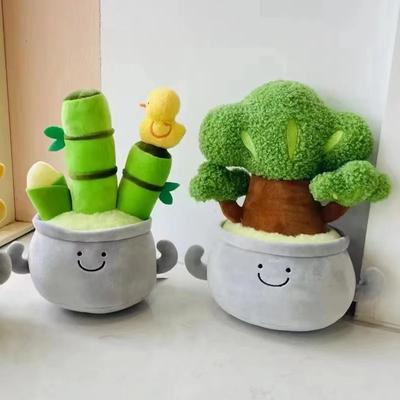 Simulated Potting Succulent Plants Plush Stuffed Toys Doll Creative Potted Flowers Pillow Soft Home Bedside Decor Birthday Gift