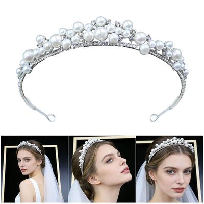 Elegant Pearls Bridal Headpiece Pearls Texture Adjustable Hairband Delicate Details Suitable for Enhances Any Hairstyle