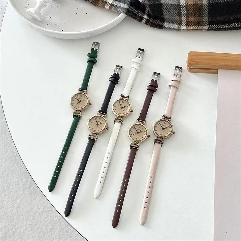 Quartz Watch Women PU Leather Thin Strap Wristwatch Ladies Watches Solid Color Fashion Women Gift Watch Relojes Para Mujer