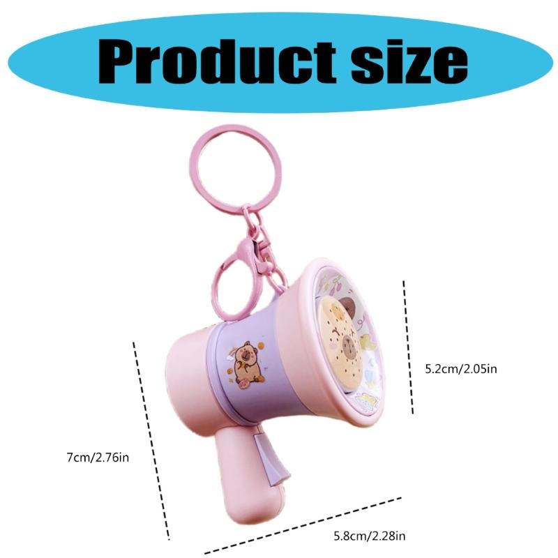 Whimsical Capybara Voice Recorder Keychain 30 Second Memory Storage Bag Bag Pendant Car Accessory Novelty Keyring