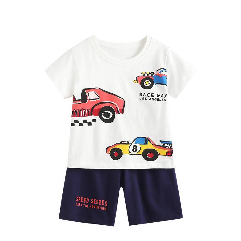 Boys Summer Cotton Casual Shorts And Tshirt Set For Kids Ages 3 To 8