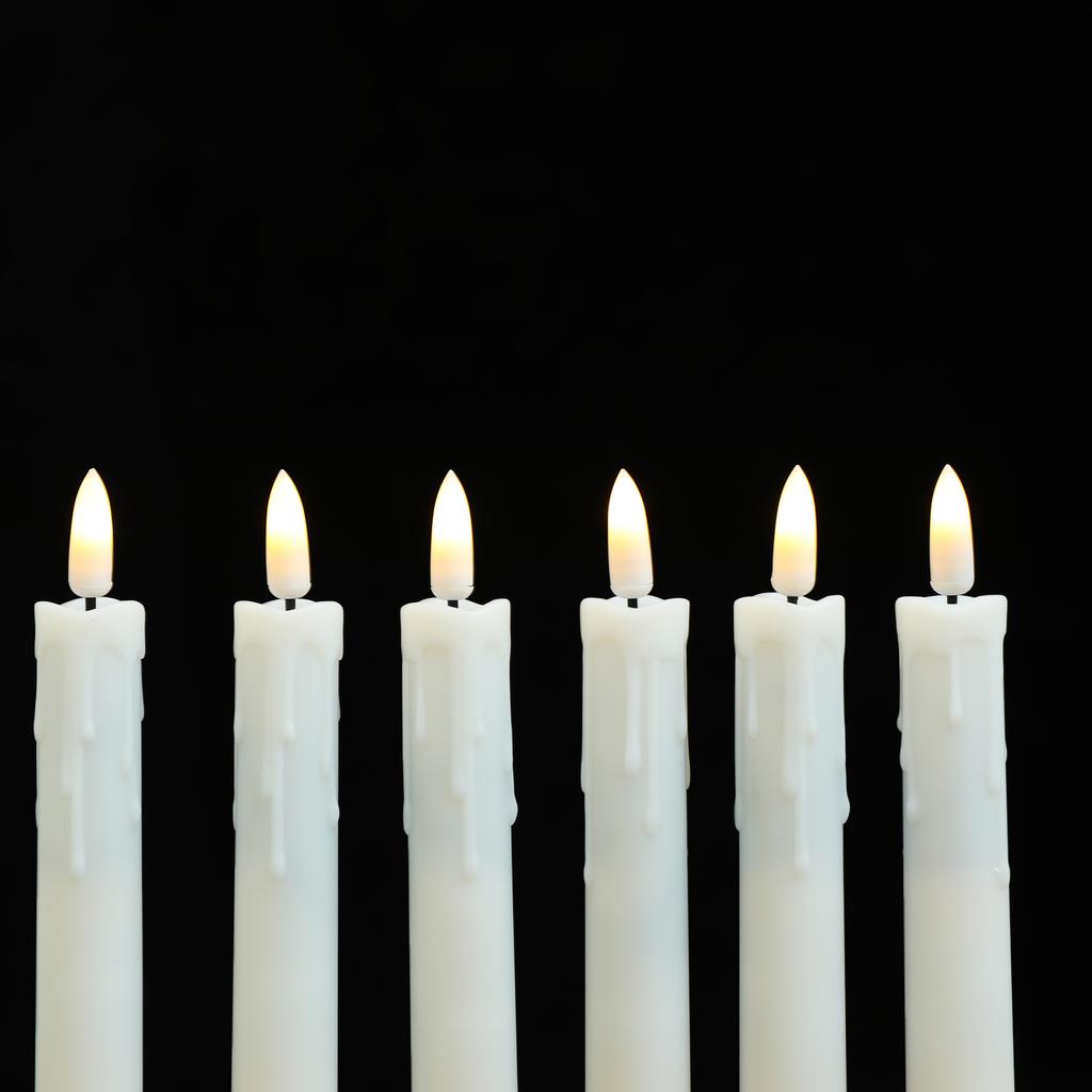 3/4/5 Pieces 7 Inch Warm White Short Smokeless Decorative LED Taper Candles,Realistic Battery Powered Christmas Candlesticks