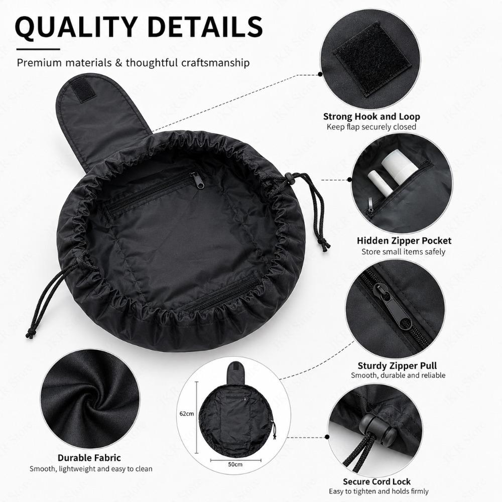 Portable Women Cosmetic Organizer Bag Drawstring Travel Makeup Pouch Waterproof Toiletry Storage Case for Beauty Tools